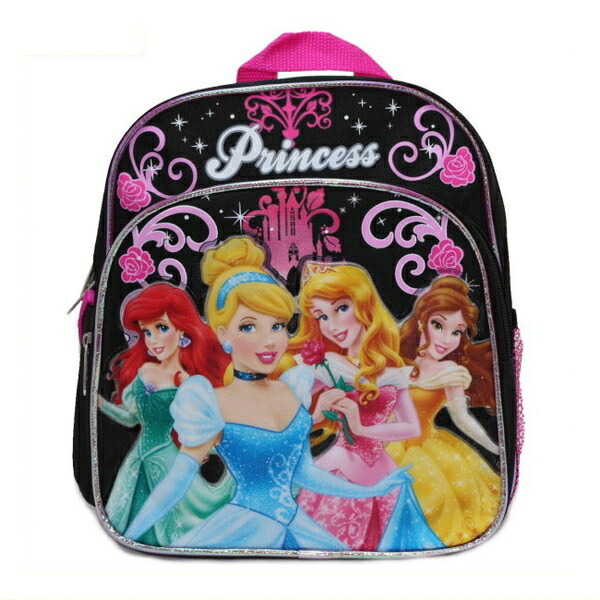 楽天市場 送料無料 おまけ２個付 ディズニープリンセス ミニリュック 黒にバラ キャラクターグッズpoccl