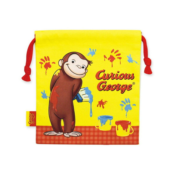 楽天市場 おさるのジョージ 巾着 ペンキ Cg Ki001 Curious George キャラクターグッズpoccl