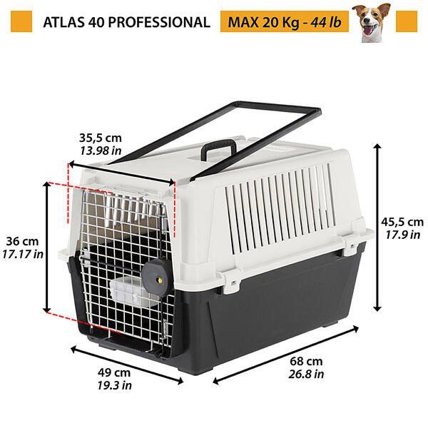 中型 大型犬向けのキャリーケージ 送料無料 アトラス 40 Atlas イタリア Ferplast社製 中型犬用 ペットキャリー キャリー Fw ゲージ 飛行機iata航空輸送基準をクリア 犬 ペット用品 22 新作