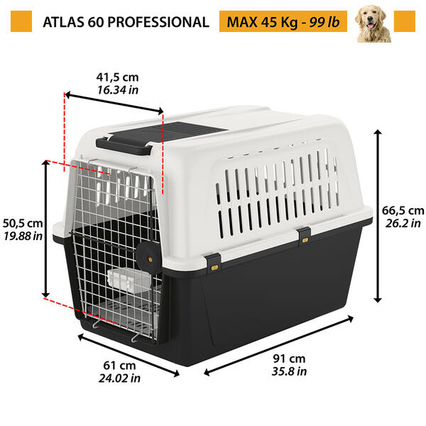 送料無料 関東エリア アトラス イタリアferplast社製 犬 ペットキャリー 大型犬用 60 キャリー Atlas