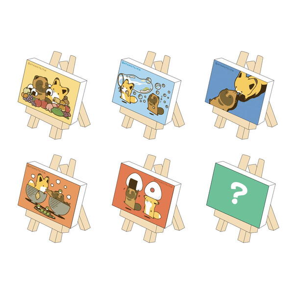 楽天市場】タヌキとキツネ ミニキャンバス（タヌキとキツネvol.1