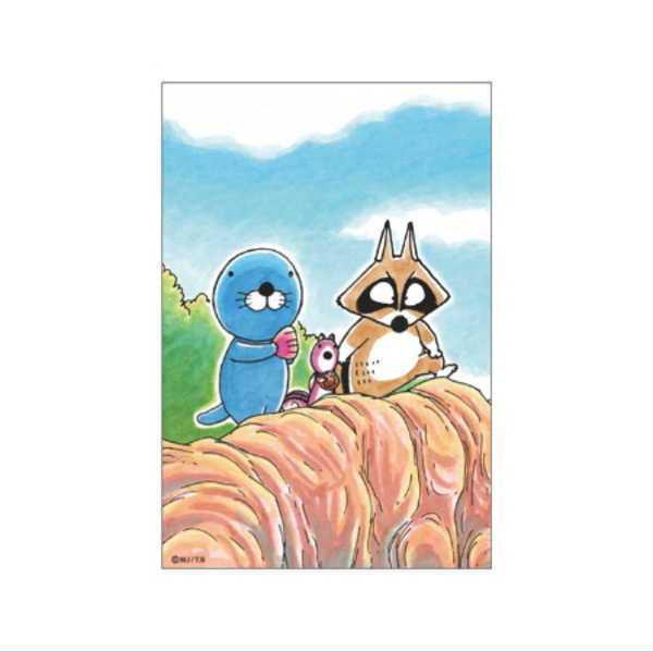 送料無料ライン対応ショップ ぼのぼの キャラクター アニメ いがらしみきお ポストカード イラスト 崖の上 Bonobono Bo Pt0 4年保証 カード はがき