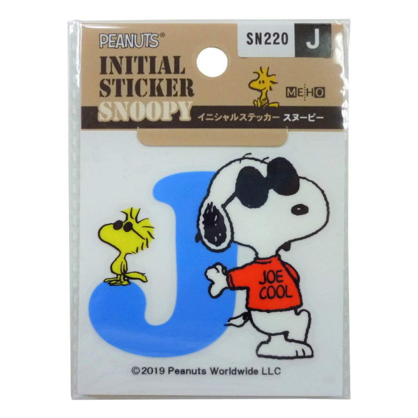 楽天市場 スヌーピー イニシャルステッカー J Sn2 Snoopy キャラクターグッズpoccl