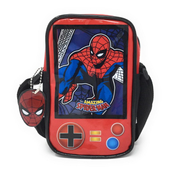 楽天市場 スパイダーマン ゲーム機型ショルダーバッグ 表レッド キャラクターグッズpoccl