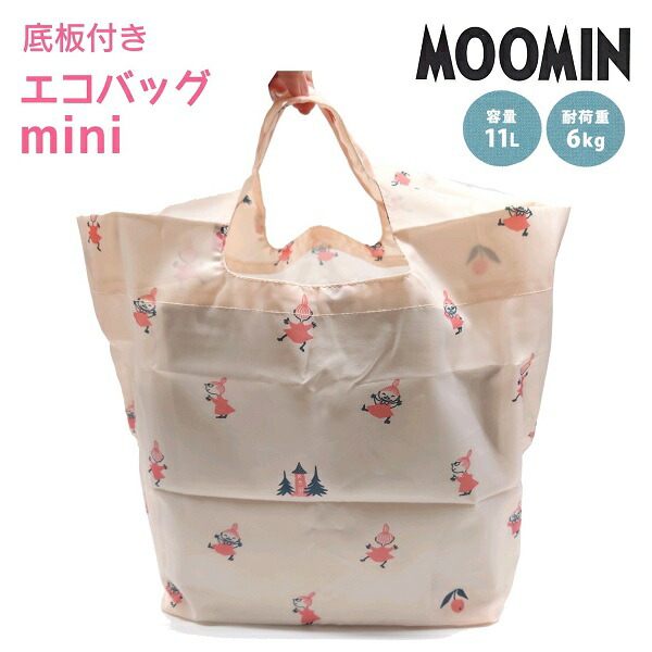 OMMO ホワイト ラウンドエコバッグ 新品未使用 MOOMIN×a part of me.】オックスフラワー+ムーミンロゴプリント