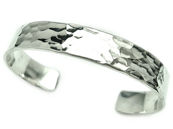 楽天市場】＜6mm幅、厚み2.3mm＞【 平打ち 叩き バングル 】シルバー