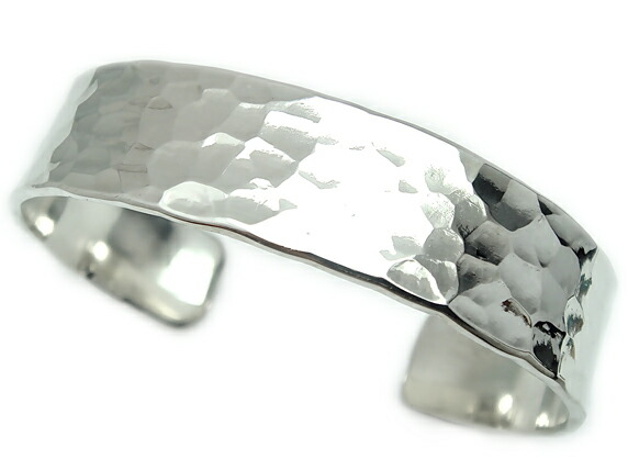 楽天市場】＜6mm幅、厚み2.3mm＞【 平打ち 叩き バングル 】シルバー