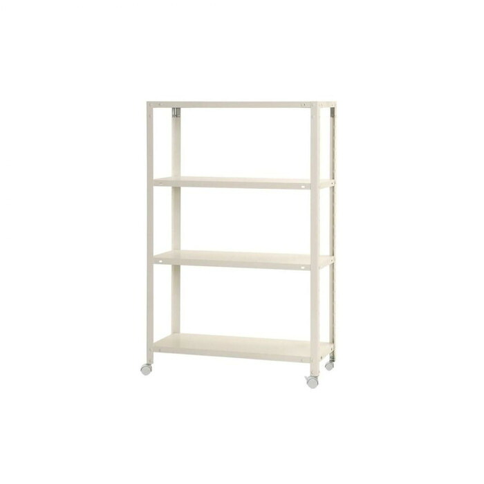 スチールラック スマートラック 4段 キャスター付 ホワイト 80&times;45&times;123cm｜PocketCompany　店