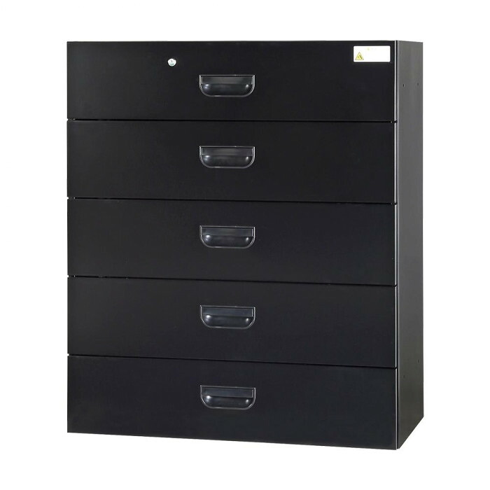 ラテラルキャビネット 5段 ブラック 壁面収納庫 A4対応 スチール製 豊國工業｜PocketCompany　店 57,387円