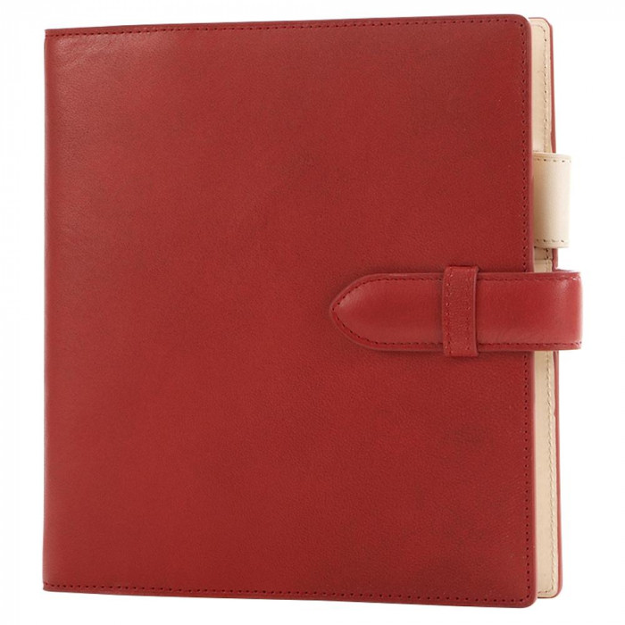 システム手帳 HB×WA5サイズ 15mmリング 本革 レッド 19cm|PocketCompany 店