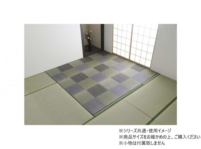 い草ラグ 本間2畳 グレー 191&times;191cm 市松柄 花ござ カーペット 畳｜PocketCompany　店