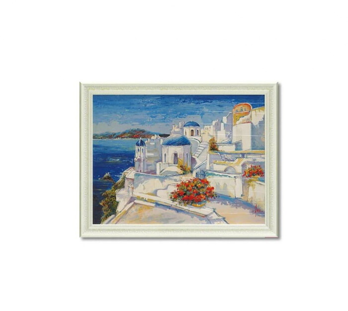 アートフレーム ルイージ フローリオ ミコノス 風景画 額入り インテリア 絵画｜PocketCompany　店