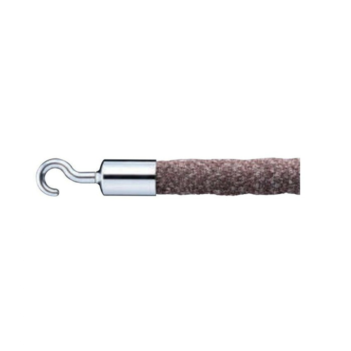 ニットロープ φ25×1200mm フック付 パーティションポール用 ブラウン|PocketCompany 店