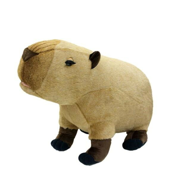 カピバラぬいぐるみ 動物園の人気者 丸い体 癒し系 ビッグサイズ 全長78cm|PocketCompany 店
