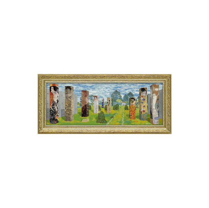 アートパネル クリムトのアートの森 Lサイズ 特殊ゲル加工 複製画 額装|PocketCompany 店