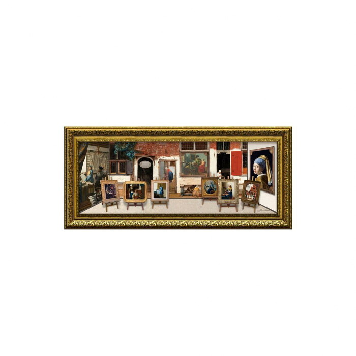 絵画 額縁セット 特殊ゲル加工 フェルメール ハウスミュージアム 壁掛け インテリア｜PocketCompany　店