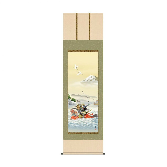 掛け軸 波上武者 54.5&times;190cm 武者 節句 祝い 桐箱入 石田芳園｜PocketCompany　店