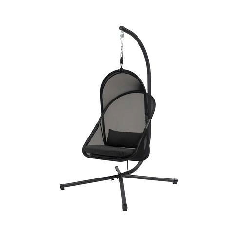 ハンギングチェア ブラック スチール製 屋外 屋内 リラックス チェア｜PocketCompany　店