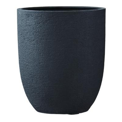 植木鉢 ポリストーン製 アルトエッグ ブラック 31×36.5cm 底穴あり 観葉植物|PocketCompany 店