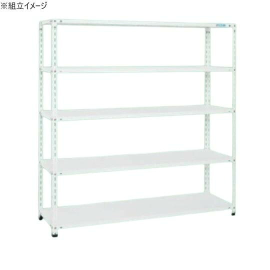 スチールラック 5段 ホワイト 均等耐荷重500kg 店舗什器 サカエ｜PocketCompany　店 48,576円