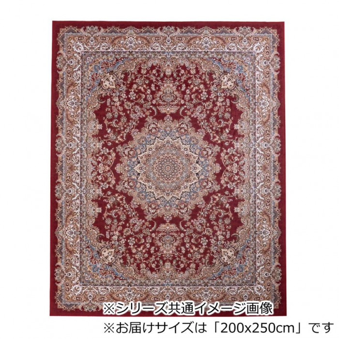 カーペット 3畳用 200&times;250cm レッド 転写プリント ペルシャ絨毯風｜PocketCompany　店