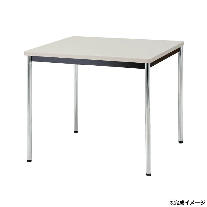 ミーティングテーブル 90&times;90cm ニューグレー 会議用テーブル アジャスター付｜PocketCompany　店