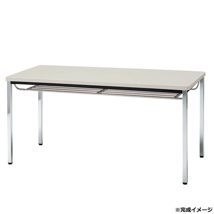 ミーティングテーブル 会議机 1200&times;750mm 棚付 角脚 ニューグレー｜PocketCompany　店 40,053円