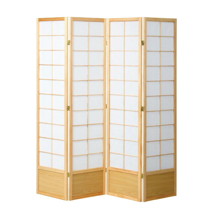 弘益(KOEKI) UTILITY 和風衝立4連 ナチュラル 高さ1800mm JPS1804NA|PocketCompany 店
