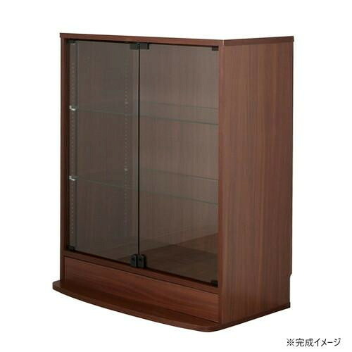 コレクション ラック 幅83.3cm ロータイプ ブラウン 鍵付 ガラス棚｜PocketCompany　店