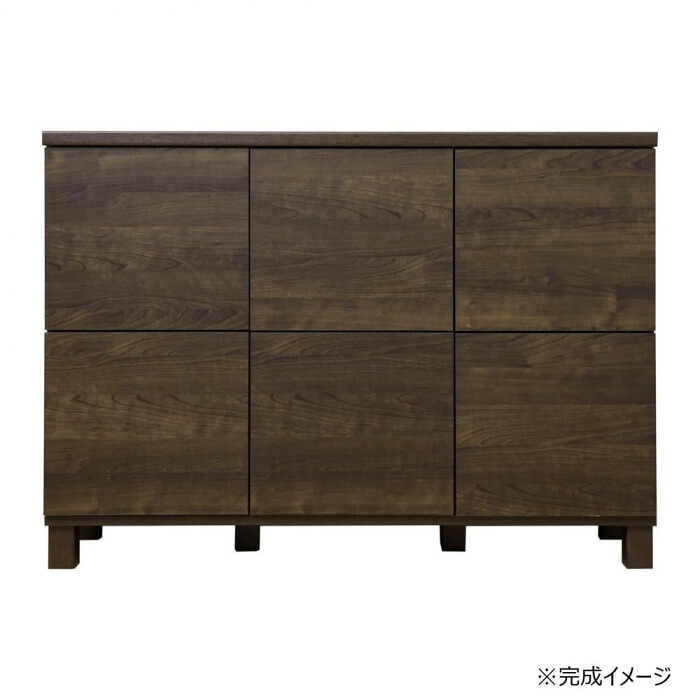 収納キャビネット 3列2段 リビングボード 日本製 スリム マルチ収納 ダークブラウン|PocketCompany 店