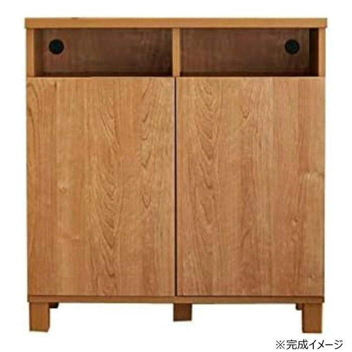 キャビネット 収納家具 リビングボード 幅73.7cm ナチュラル 日本製 組立式｜PocketCompany　店