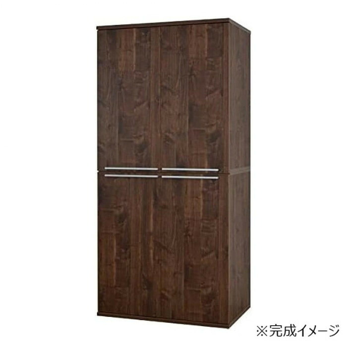 クローゼット ハンガーラック付収納 ブラウン 日本製 組立家具 収納庫|PocketCompany 店