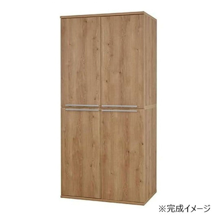 クローゼット収納庫 ナチュラル 幅88.5cm ハンガーラック付き 木製 日本製 組立式｜PocketCompany　店