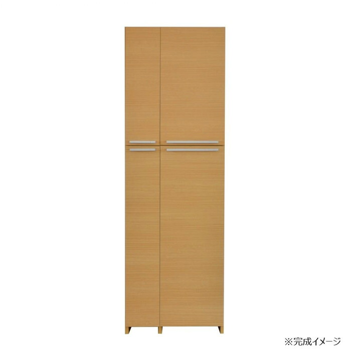 掃除機収納庫 180cm ナチュラル 日本製 木目調 掃除用具入れ スリム|PocketCompany 店