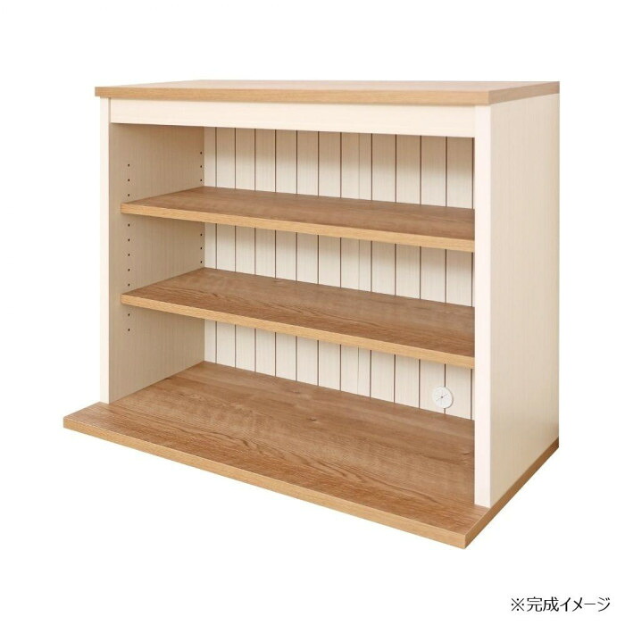 オープンシェルフ ホワイト 幅77.1&times;高さ64cm 移動棚 日本製 組立家具 収納 棚｜PocketCompany　店 11,727円