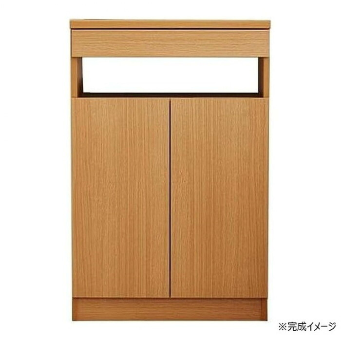 収納ラック 日本製 組立家具 FAX台 幅59cm ナチュラル ルーター収納可｜PocketCompany　店