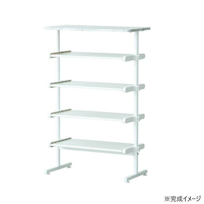 オープンラック 幅60cm 大理石柄天板付 4枚可動棚 粉体塗装 組立式|PocketCompany 店