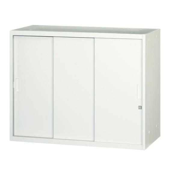 壁面収納家具 引違スチール戸 3枚戸 ホワイト H720 棚板付 オフィス｜PocketCompany　店