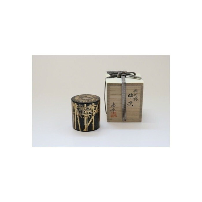 茶道具 和田寿峰作 中次 黒 総竹林 二度上 伝統工芸 お稽古用 日本製|PocketCompany 店