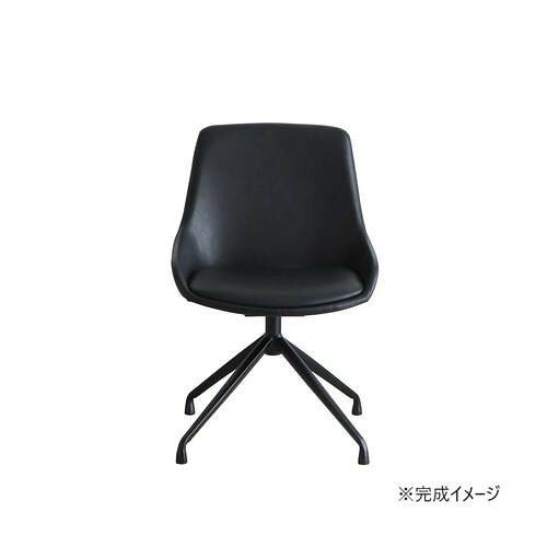 チェア 回転式 ブラック 合成皮革 スチール脚 背もたれ付 椅子 ダイニング 家具｜PocketCompany　店