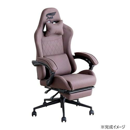 ゲーミングチェア ブラウン リクライニング フットレスト付き 極厚座面 高機能｜PocketCompany　店