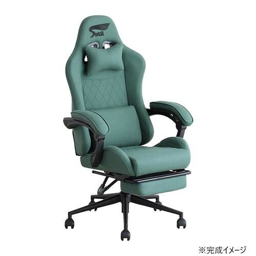 ゲーミングチェア 極厚座面 リクライニング フットレスト付 グリーン｜PocketCompany　店
