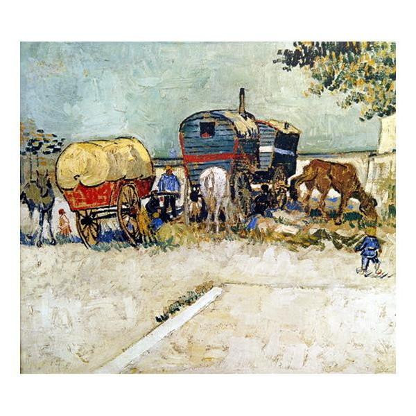 複製画 ゴッホ 家馬車 ジプシーの野営 6号 額装 プリハード｜PocketCompany　店