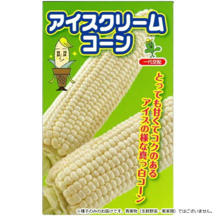 ホワイトコーン種子 アイスクリームコーン 2000粒 ホワイト品種 甘い 農業|PocketCompany 店