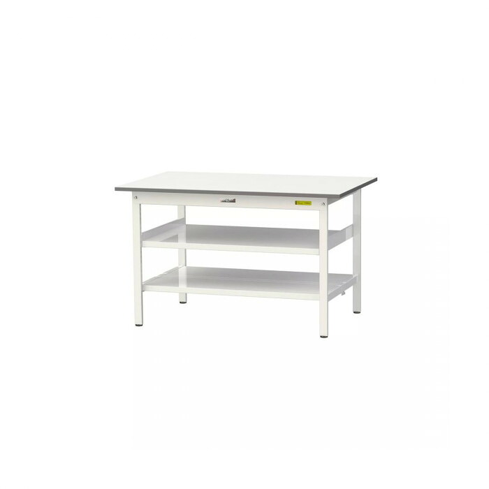 山金工業(YamaTec) SUP-1275TTF-WW ワークテーブル150シリーズ 固定式 中間棚付 (H740mm) 1200&times;750mm (全面棚板付)｜PocketCompany　店