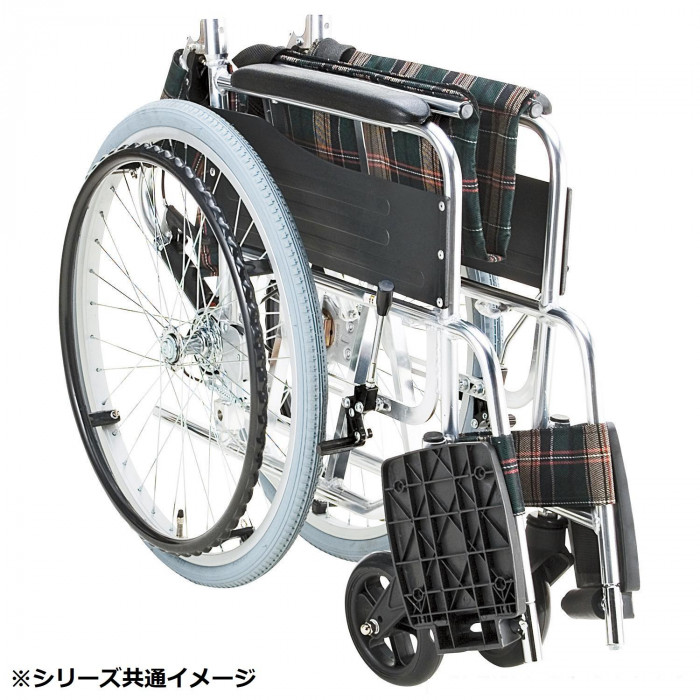 Ks50ワイドタイプ セレクトシリーズ 背折れタイプ 車いす 車いす セレクトシリーズ ネイビーチェック チェックのデザインがかわいい車いす ネイビーチェック Ks50 4643nc Pocketcompany 店 自走式