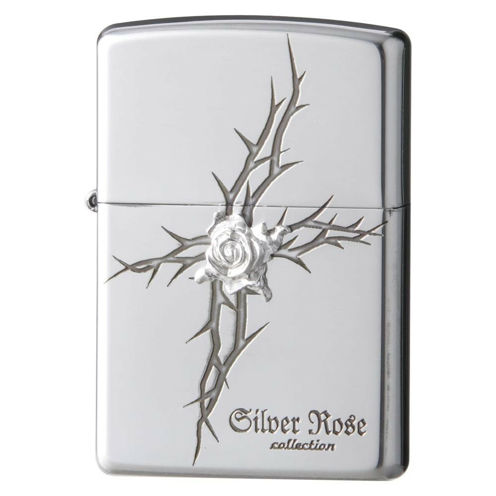 シンプルなデザイン ライター 純銀メタル オイルライター Pocketcompany 店 ジッポー ローズ クロス ホビー Zippo オイルライター