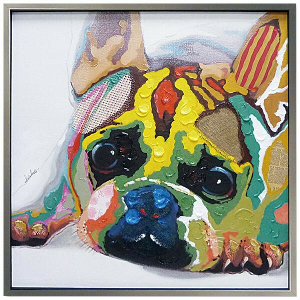 楽天市場】「カラフルブルドッグ」Mサイズ オイルペイントモダン