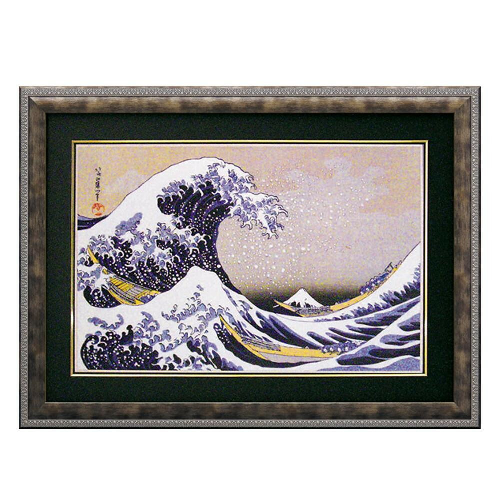 楽天市場】浮世絵額 葛飾北斎「神奈川沖浪裏」 N14-473 送料無料
