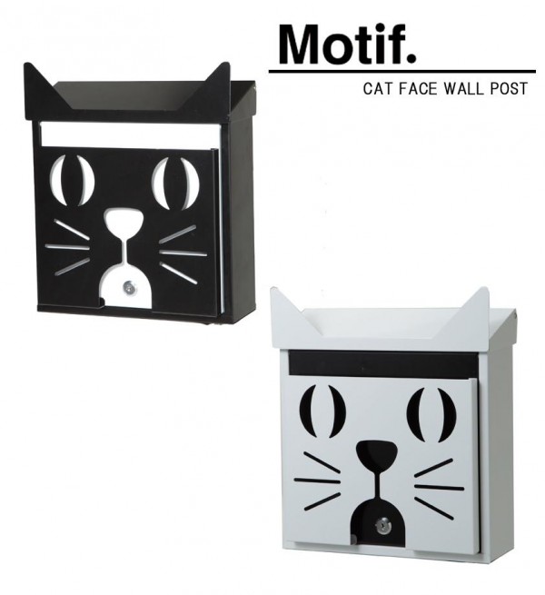 猫顔モチーフの壁掛けポスト 壁掛けタイプ かわいいスタンドポスト かわいいポスト ポスト 壁掛けタイプ 可愛いポスト 可愛いポスト セトクラフト Pocketcompany 店